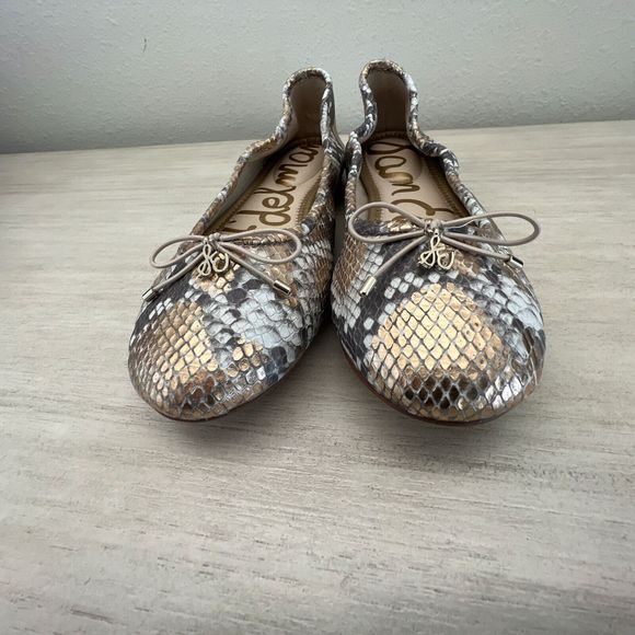 Sam Edelman Felicia Women Sz 10 Snakeskin Print Ballet Flats Genuine Leather $13 - Picture 7 of 12